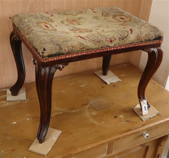 A Victorian rosewood stool